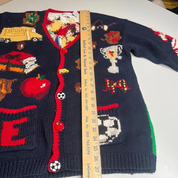 VTG 1993 The Eagle’s Eye Homecoming Cardigan Sweater M Cheerleader School Theme - Picture 12 of 12